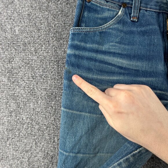 VTG Wrangler Bluebell Denim Jeans Scotland Made Flare Bell Bottom ACTL 28X31 - Picture 15 of 16